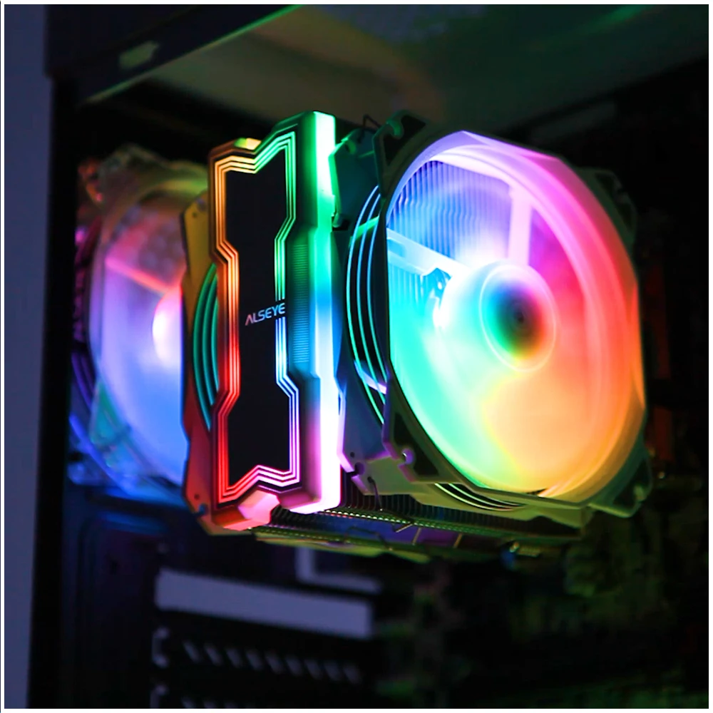 Alseye m120d cpu cooler ajustável rgb iluminação