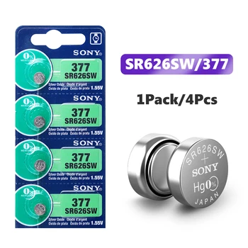 

4PCS/lot For Sony Original 1.55V AG4 377A 377 LR626 SR626SW SR66 LR66 button cell Watch Coin Battery Silver Oxide MADE IN JAPAN