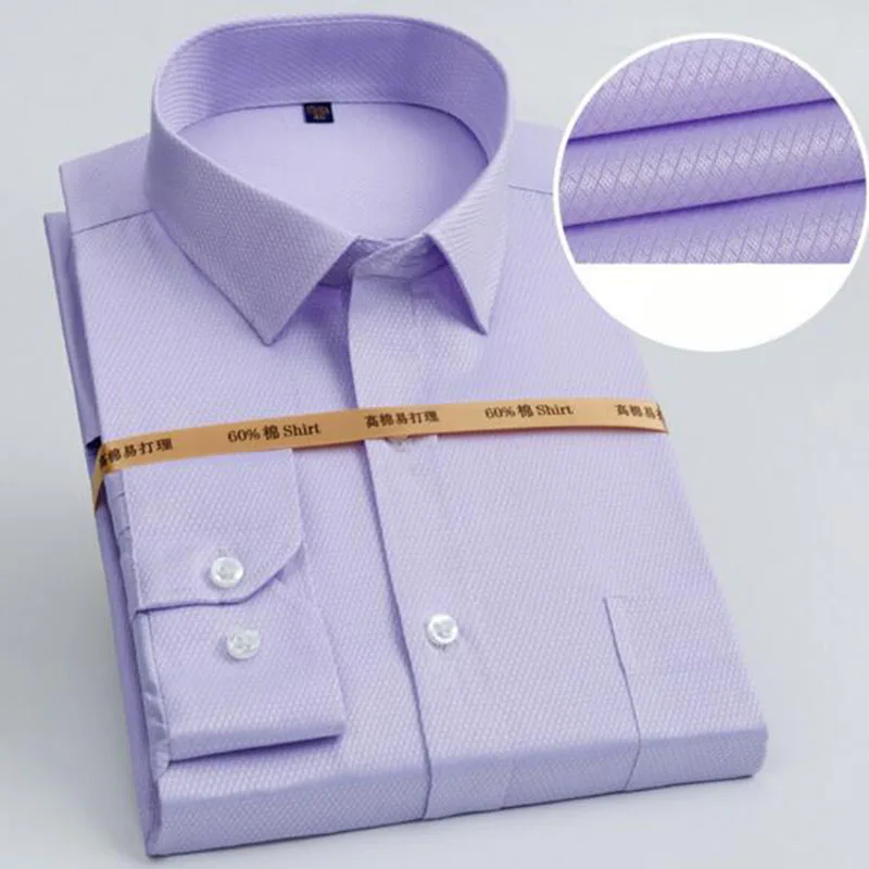 Модная мужская одежда формальные рубашки Camisa, дышащие удобные однобортные рубашки ткань высокого качества не нуждается в глажке Slim Fit