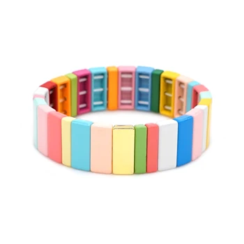 

Shinus Bangles For Women Rainbow Beaded Bracelets Enamel Tile Bracelet Jewelry Pulseras Mujer 2020 Gift Bohemian Armband