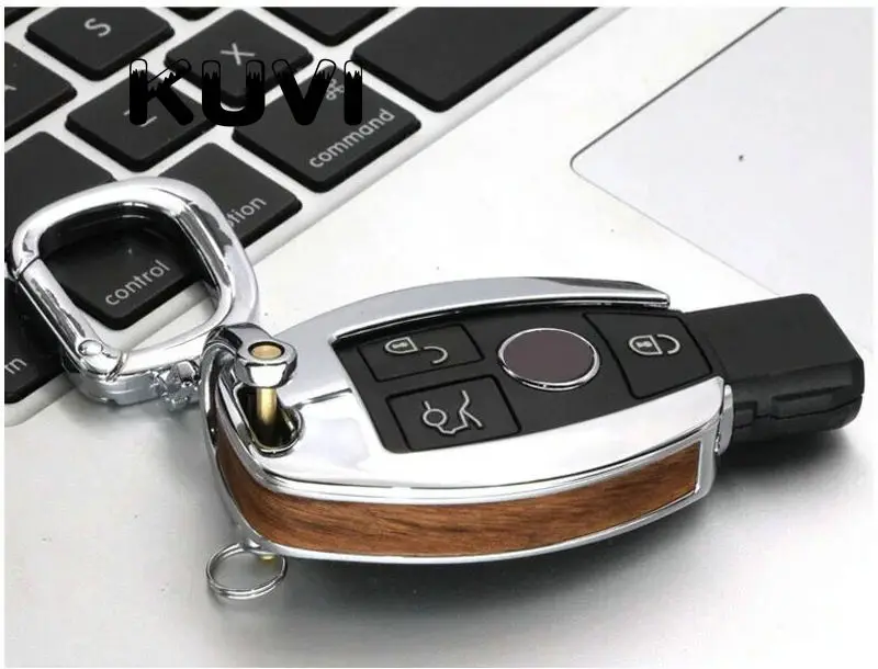 Wood Carbon fiber key case cover Key case protective shell holder for Mercedes benz A B R G Class GLK GLA w204 W251 W463 W176