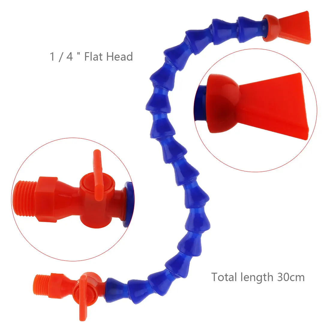 

1/4 Inch 300mm Flat Nozzle Plastic Flexible Water Oil Cooling Tube with Switch for CNC Machine /Milling /Lathe