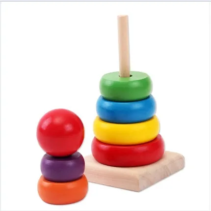 Игрушки полотенце деревянный цвет Когнитивная башня Jenga кирпичи Pro игрушка радуга материк Китай круг катушки детей