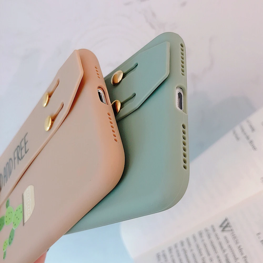 Стильные милые кактус буквы чехол для iphone 12 Pro 11 Max XS MAX XR X 8 7 Plus Soft Shell кронштейн