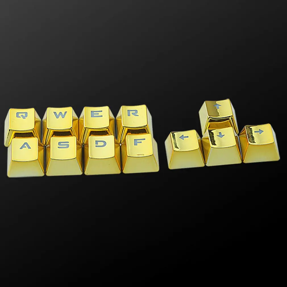 12 ключей PBT двойной выстрел инъекции подсветкой металлик Гальваническое