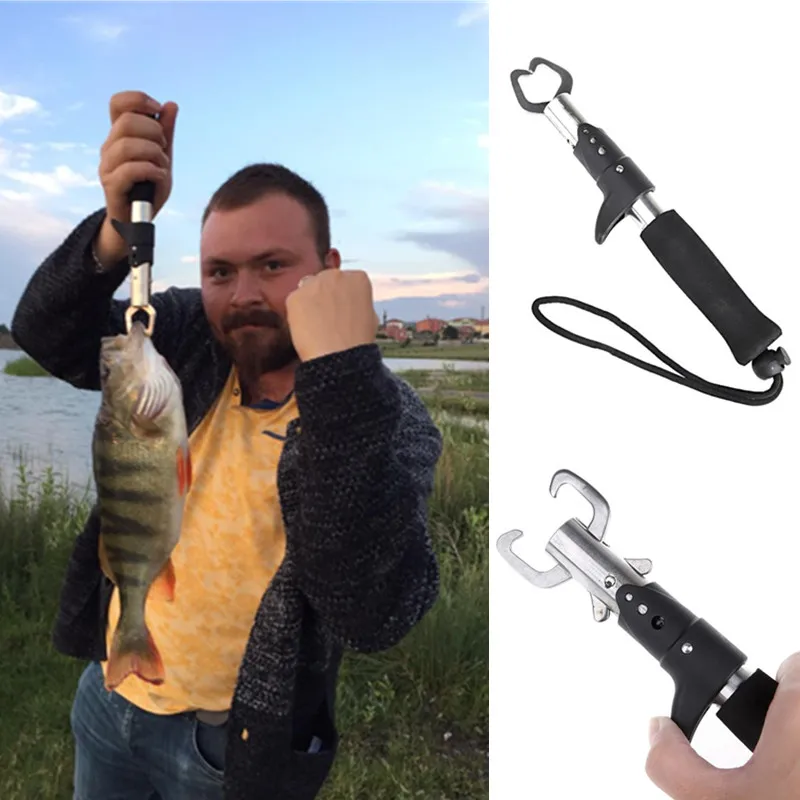 

Portable Fishing Gripper Stainless Steel Fish Lip Grip Handle Grab Carp Fishing Lip Grip Alicate De Pesca Fishing Tackle Tools