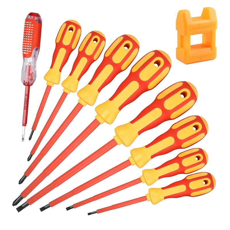 9 Piece 1000V Insulated Electrician Screwdrivers Set With Tips