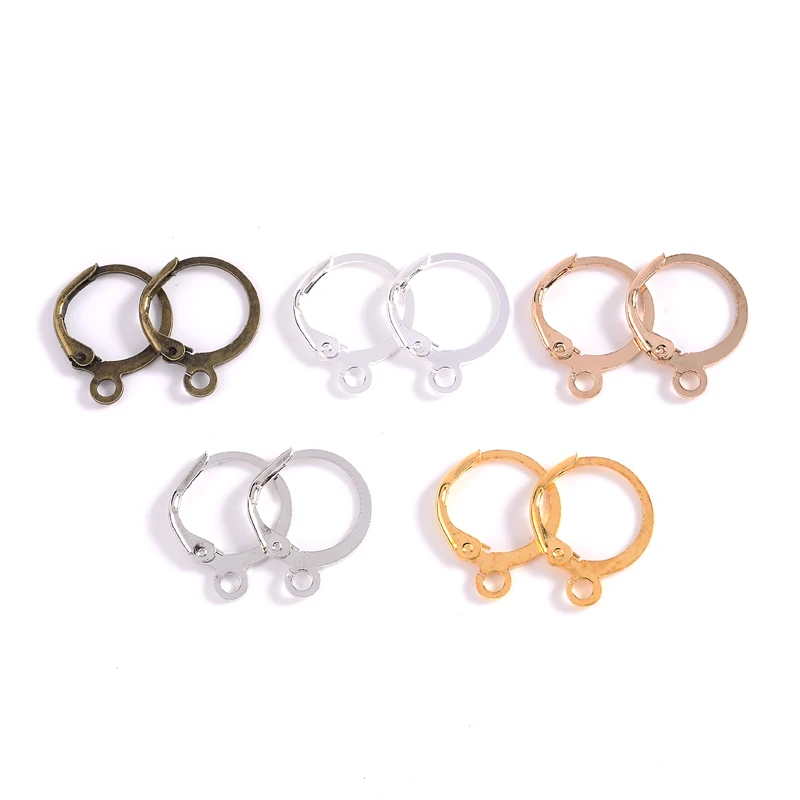 

30Pcs Earrings Hoops 12x14mm Copper French Lever Earring Hooks Wire Settings Base For Jewelry Making DIY Supplies Accessories