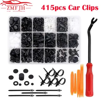 

415pcs Bumper Retainer Clip Car Bumper Fastener Clips Kit Auto Push Pin Plastic Rivets Set Door Trim Panel Fender Clips For Ford