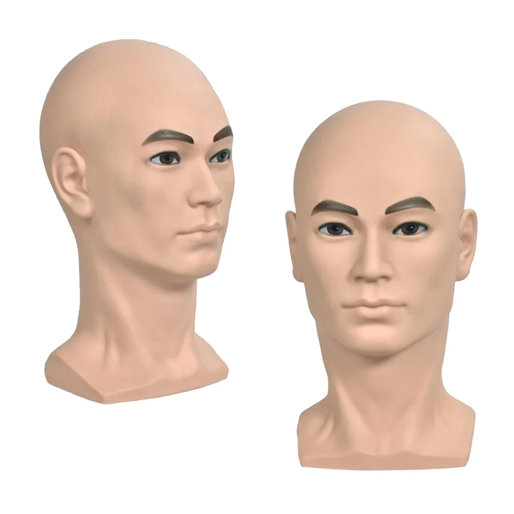 Male Wig Toupee Mannequin Holder Hat Cap Scarf Jewel Display Manikin Head 2x