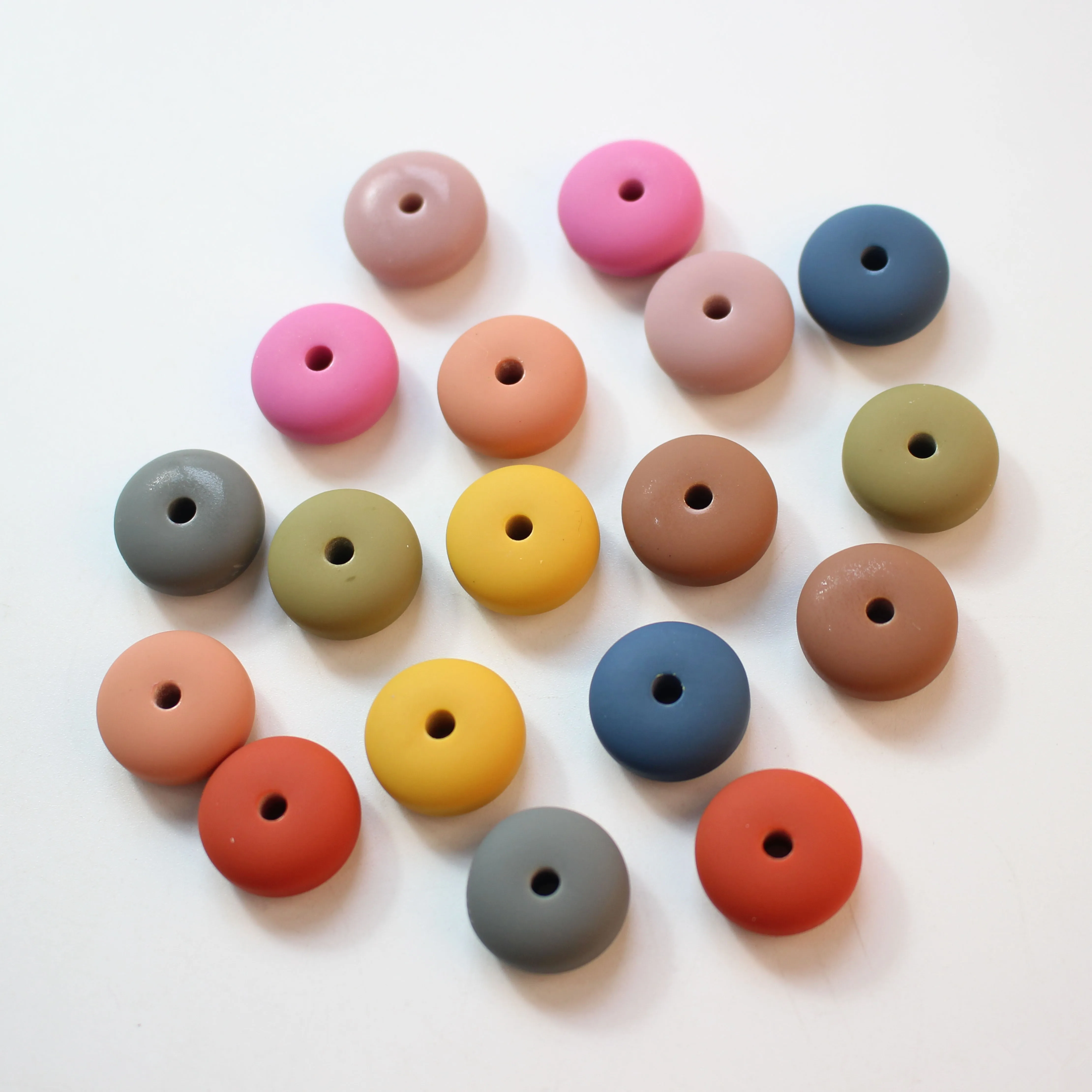

New style 60pcs/lot color Rubber paint geometry rounds shape resin Straight hole beads diy jewelry earring/bracelet accessory