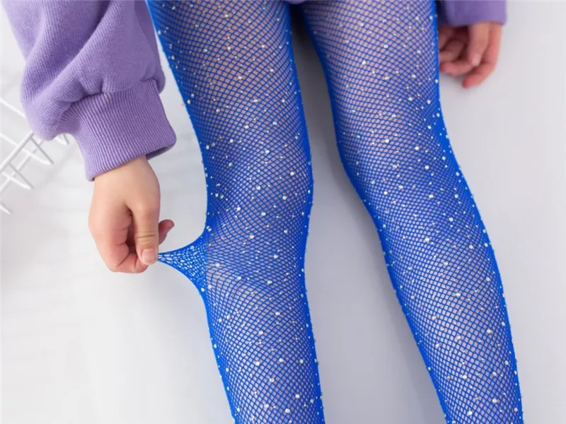 Pantyhose Diamond Tights Stockings Kids Tights Summer Kids Fishnet Top Girls Sequin Children Mesh Fishnet Net Pattern