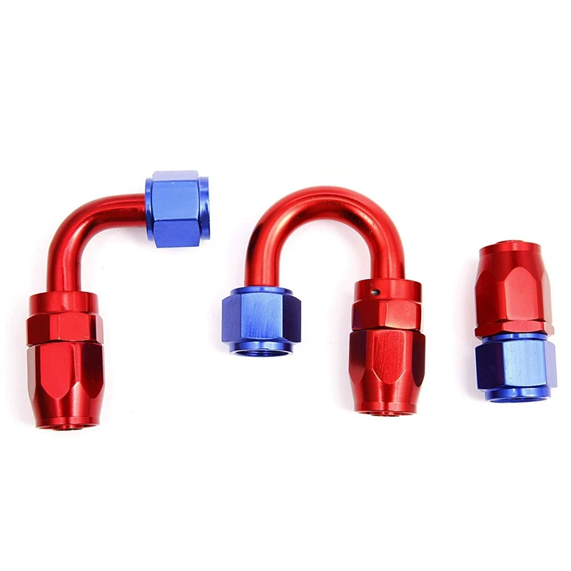 Oil Cooler Quick Connector AN10 Stainless Steel Flexible Braided Fuel Cooler Hose 1M with 3 Adapters 1X0 Degrees, 1X 90 Degrees