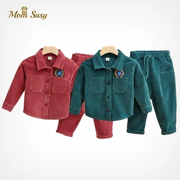 

Fashion Baby Boy Girl Clothes Set Corduroy Shirt+Pant 2PCS Kids Clothing Suit Long Sleeve Spring Autumn Winter 1-7Y Baby Clothes
