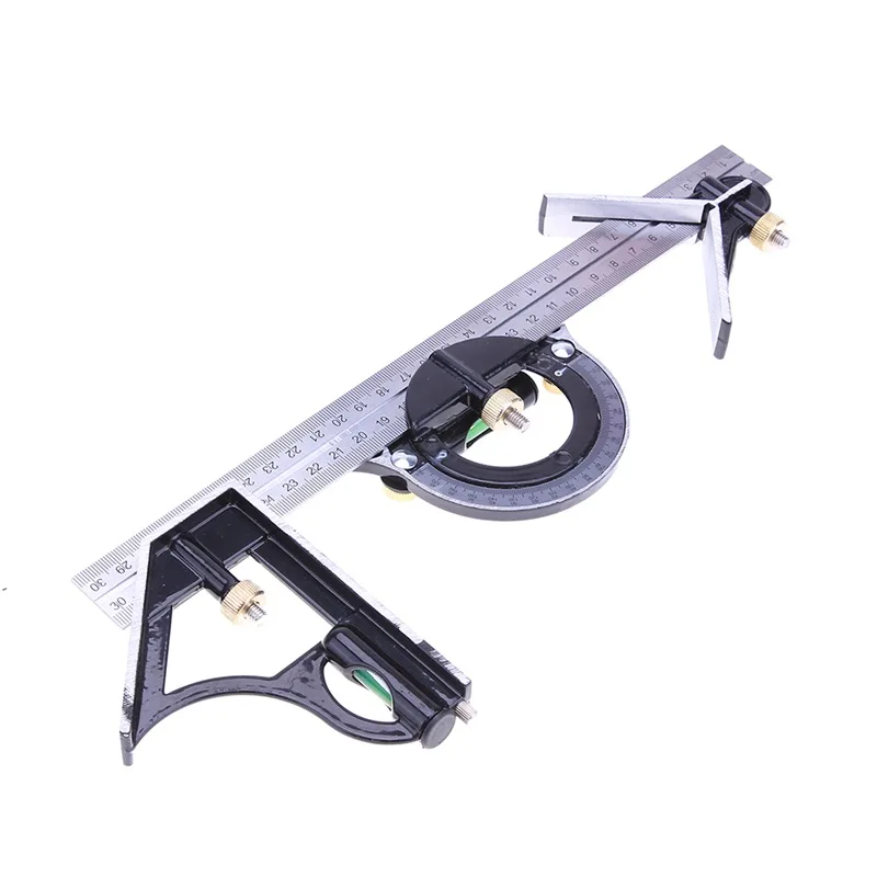 

3 In1 Adjustable Ruler Multi Combination Square Angle Finder Protractor 300mm/12 inch Measuring Set Tools Universal Ruler Right
