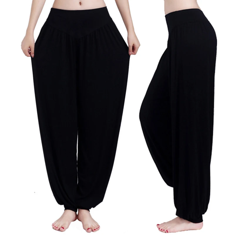 4 Colors Wide Leg Yoga Pants Plus Size Women Loose Pants Long Trousers