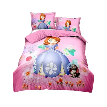 

PINK duvet cover set twin size bedding for girls bedroom decor single bedclothes coverlet children kids bed sheets PRINCESS NEW