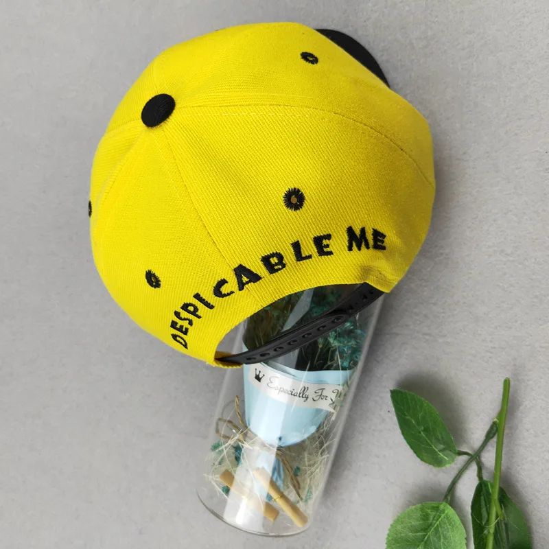 Модная бейсбольная кепка Snapbacks детская мультяшная шапка «Миньоны» с вышивкой в виде больших глаз для мальчиков и девочек