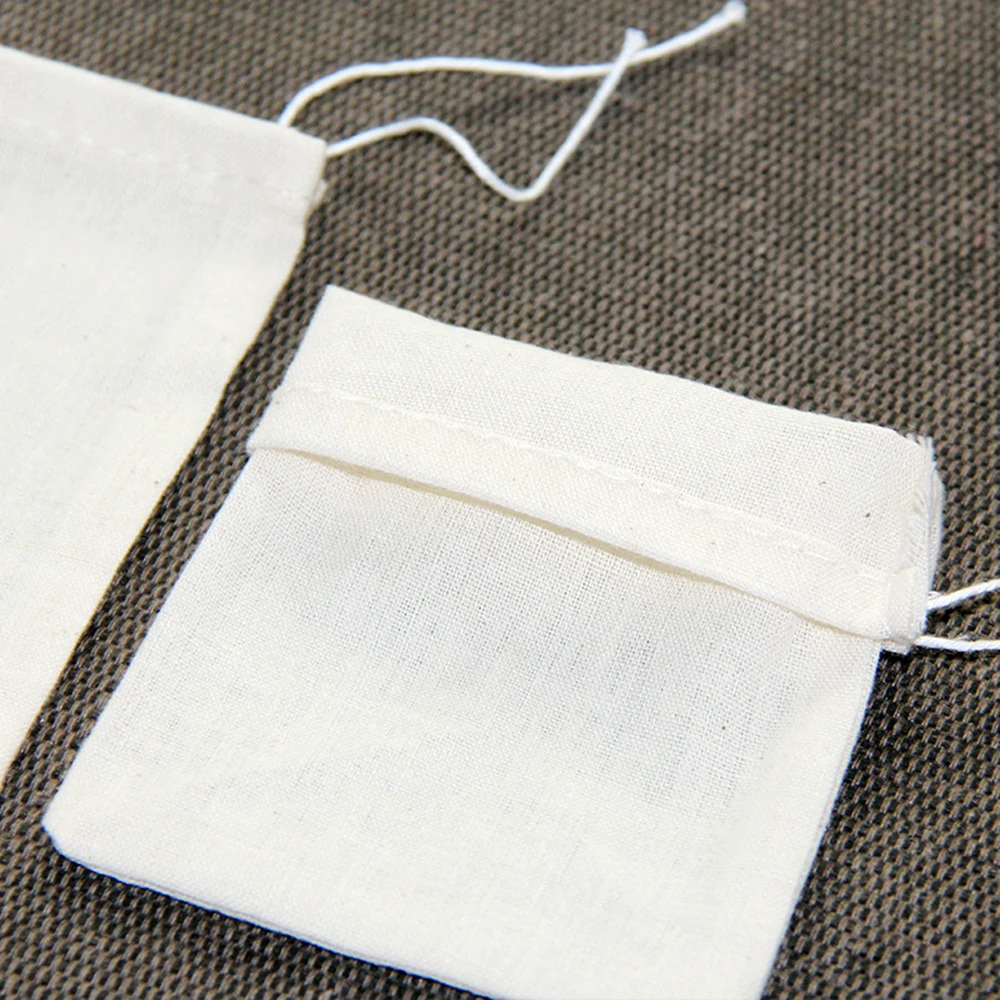 50 шт. хлопковый фильтр мешок Drawstring суповые сумки маринованная сумка шлак кухонный бар Drawstring ситечко многоразовые китайская медицина