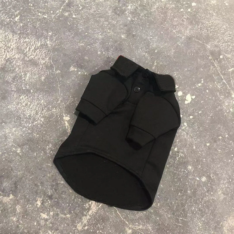 Black Футболка для маленьких собак, рубашка поло для французского бульдога, одежда для домашних животных, пальто для чихуахуа PC1104 - Цвет: Black