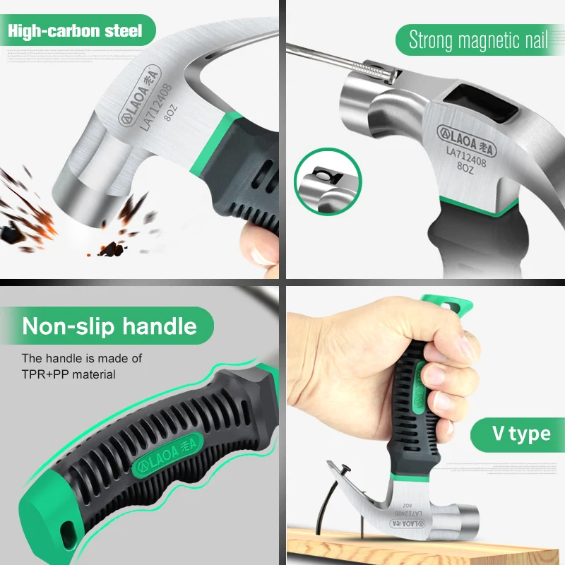 LAOA Mini Claw Hammer 8OZ Nail Hammer Tool Steel Woodworking Striking and Electronic Tools 5
