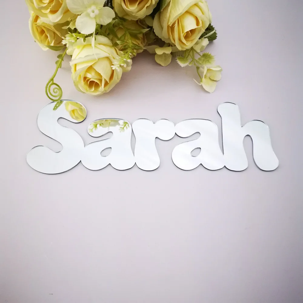 Personalized mirror goldsilver Name sign Baby Child Family Script Nursery Wall Decor,Custom Children Name sign Decor Letters (1)