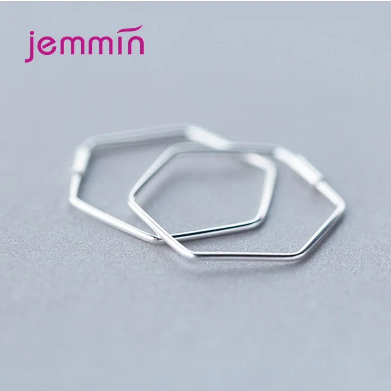 

New Simple 925 Sterling Silve Geometric Hoop Earrings for Women Fashion Minimalist Fine Jewelry Trendy Accessories
