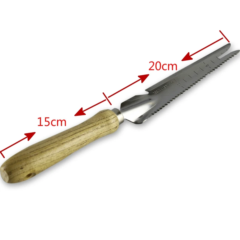 ELEG-1Piece из нержавеющей стали садовая Лопата ручной Weeder с Sawtooth консервный нож деревянная ручка копка почвы садовый нож