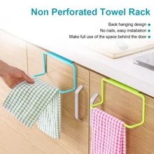 Plastic Hanging Towel Holder Over Cabinet Towel Bar Bathroom Kitchen Towel Rag Rack Space Saving Shelf Hanger Home Organizer