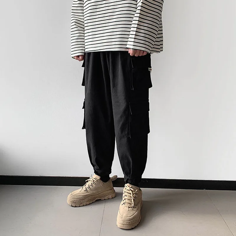 Высококачественные мужские модные брюки-карго Oversized большого размера с несколькими карманами, Молодежные мужские брюки в стиле хип-хоп