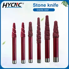 1pc Cladding Brazed Stone Milling Cutter Granite Cutting Tool Cone-Shaped Diamond Carving Knife CNC Milling Machine Engraving