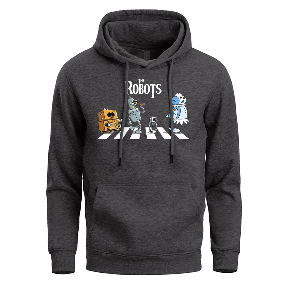 

The Robots Funny Hoodies Sweatshirts Men Casual 2019 High Quality Softwear Hoody Spring Autumn Warm Fleece Sudaderas Sportswear