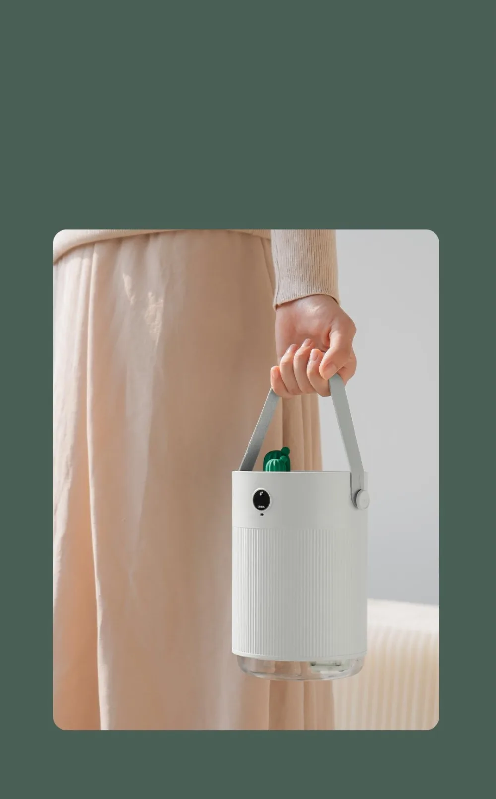 YouPin 1L Sothing Cactus Double Spray Humidifier LCD Digital Detect Humidity Purifying Air Mist Diffuser With 7 Colorful LED Light (17)