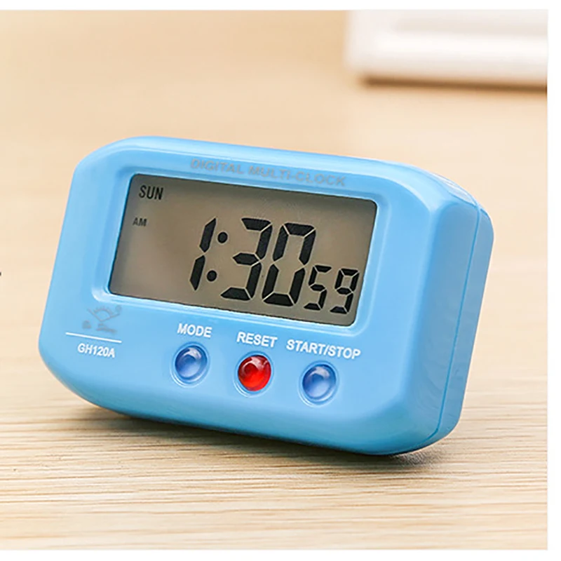 Mini Electronic Alarm Clock Digital LCD Home Clock Travel Car