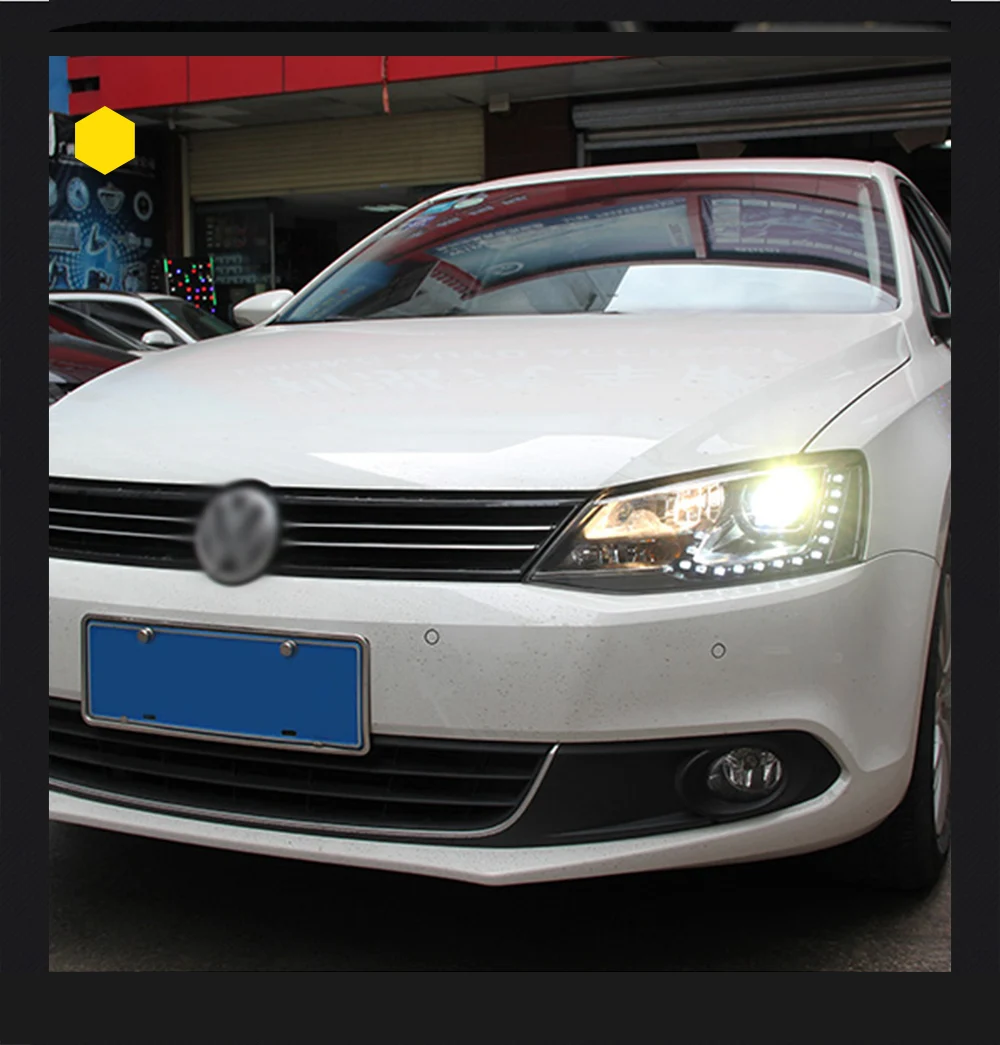 Пара для jetta светодиодный фары 2012- jetta HID фары биксеноновые фары Противотуманные фары Дневные ходовые огни двойные линзы