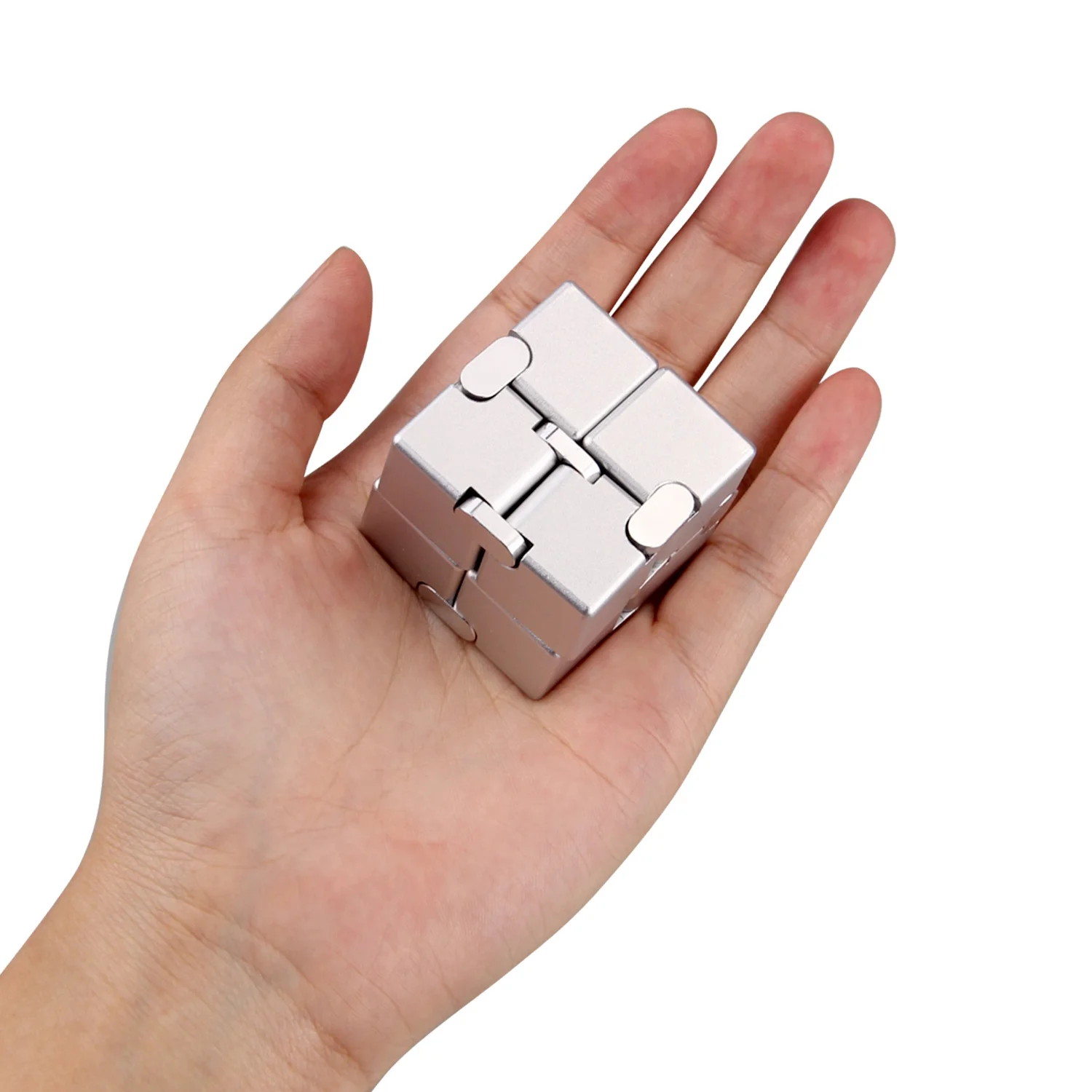 

Aluminum Alloy Mini Infinite Cube Finger Toy Magic Cube Office Flip Cubic Puzzle Reliever Toys for Children with Autism Syndrome