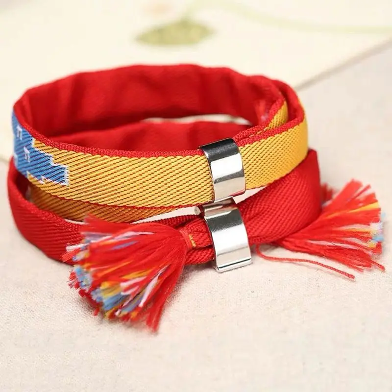Japanese Comics Jewelry Cosplay Kumihimo Handmade Lover Friendship Your Name Bracelet Ribbon Hair Lucky Charm Jewelry 1Pc