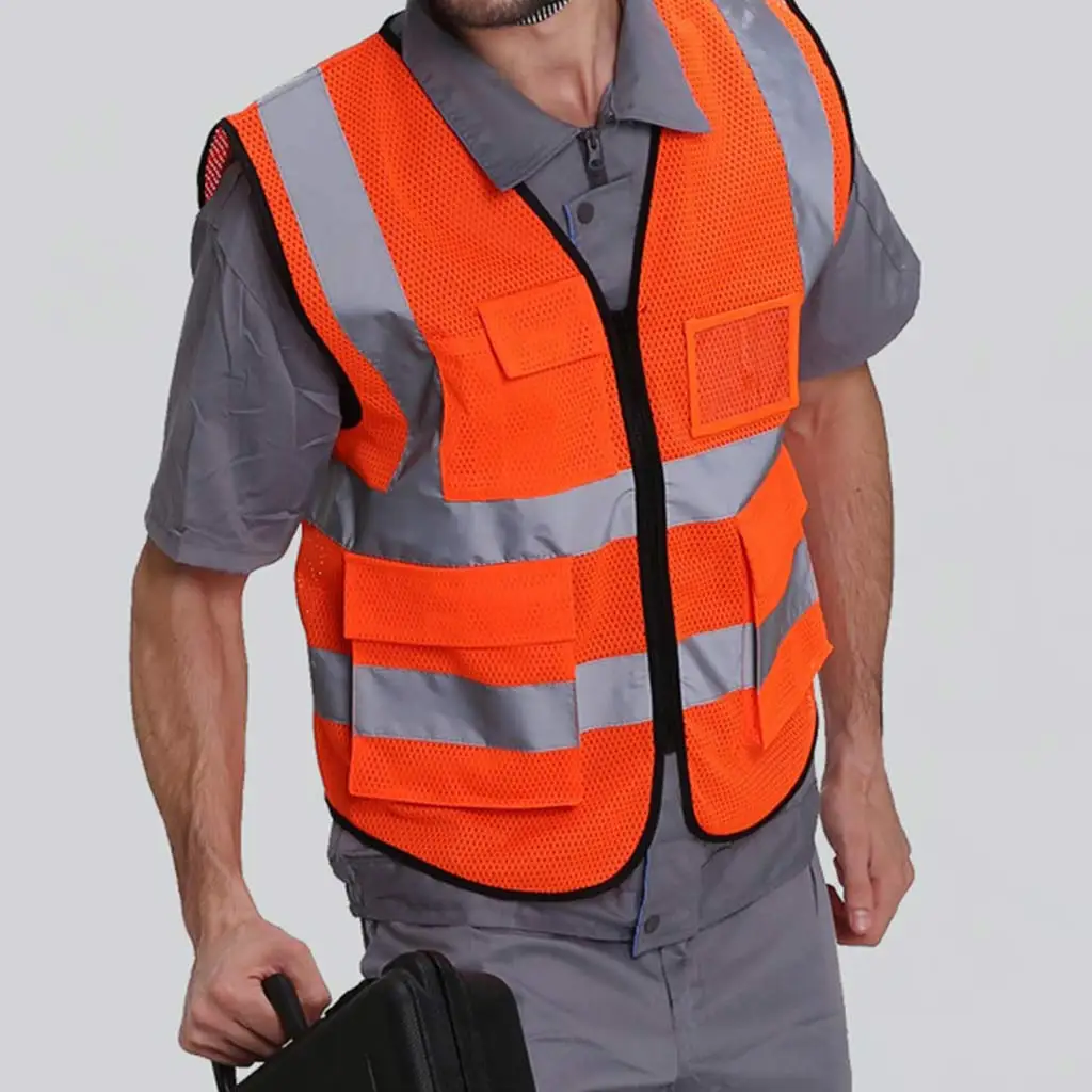 Car Reflective Vest Clothing for Safety Vest body Safe Protective Device Traffic Facilities With Pocket For Motor Riding Running
