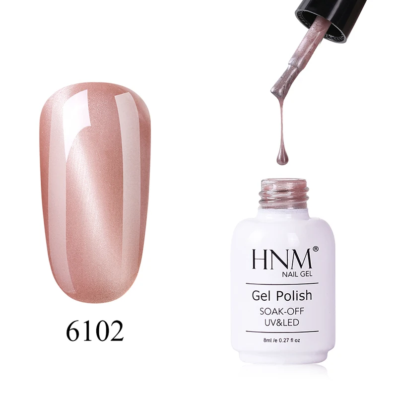 6102 HNM Jade Cat Eye Gel Nail Polish 8ml 12 Colors Soak Off UV LED Lamp Stamping Enamel Lucky Lacquer Semi Permanent Gelpolish - Цвет: 6102