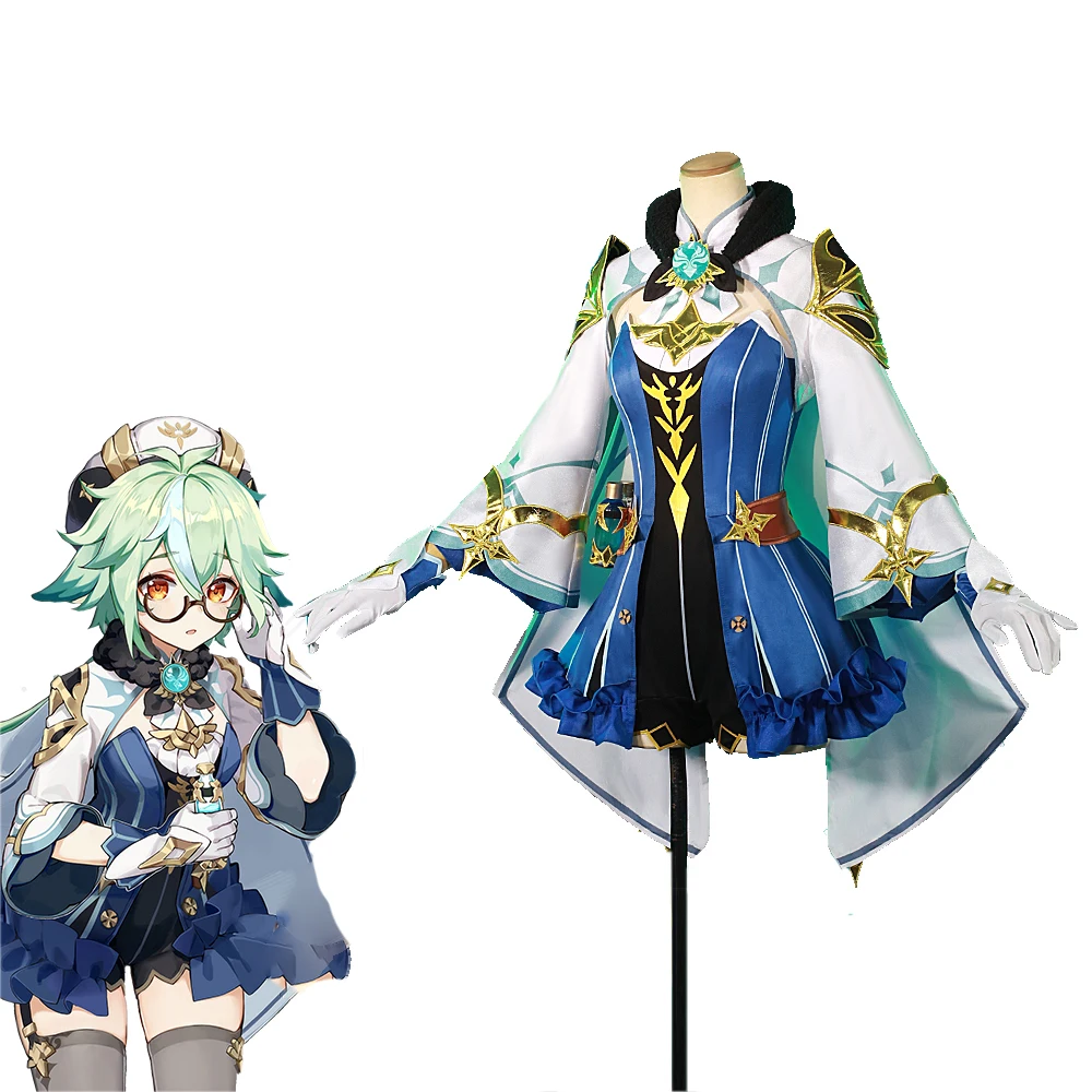 

Anime Genshin Impact Sucrose Game Suit Lolita Sweet Dress Party Uniform Cosplay Costume Halloween Women Girls Free Shipping
