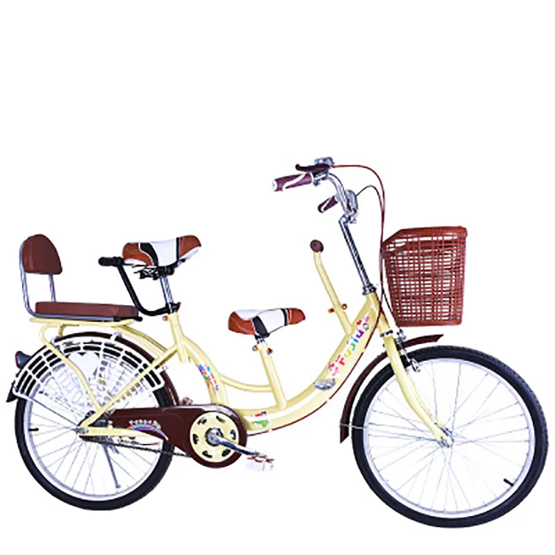 Two-Person 22-Inch Bike Mother And Child Bike Women's Mother And Child Bicycle Can Bring 2 Children Two-Person 22-Inch Bike Mother And Child Bike Women's Mother And Child Bicycle Can Bring 2 Children