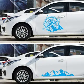 

Compass Mountain Print Vinyl Car Sticker Navigate Offroad Decal Outdoor Car Body Decal Wholesale