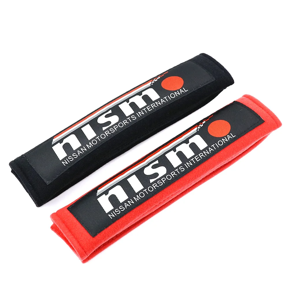 2 шт. JDM Стиль nismo черная/красная хлопковая Накладка для ремня безопасности Мягкие