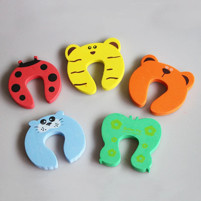 

5PCS Baby prevention hand security door card infant child home security protection product plastic lock cute cartoon design soft