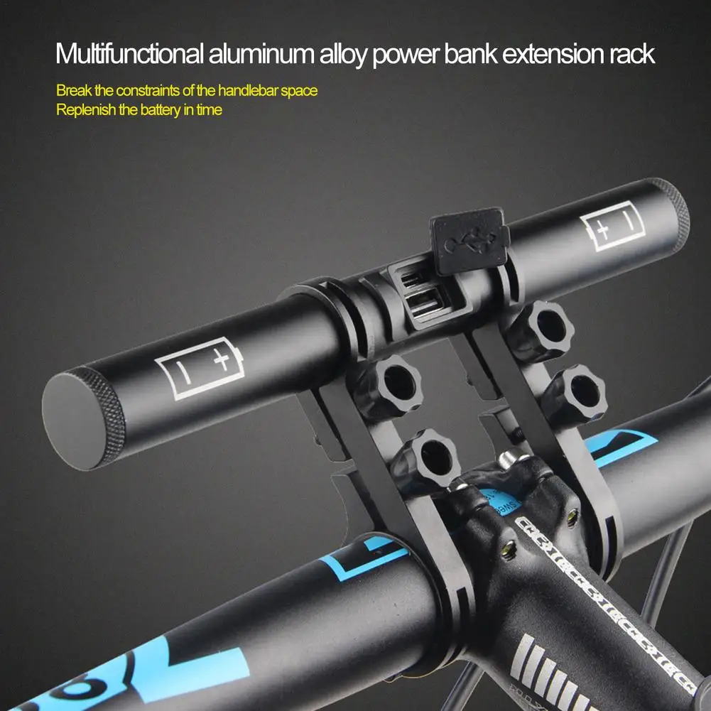 Bicycle Handlebar Extension Rack Aluminum Alloy Holder Lamp Flashlight Bracket Clip Riding Equipment Usb Used As A Power Bank