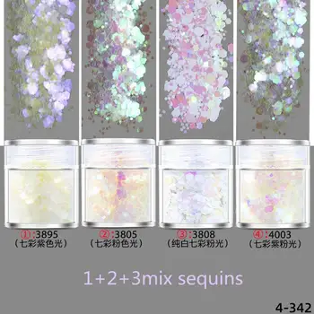 

10ml Colorful white Series Charm Pigment Nail Art Sequins Holographic Nails Accessories Nailart Powder Glitter Chameleon Effect
