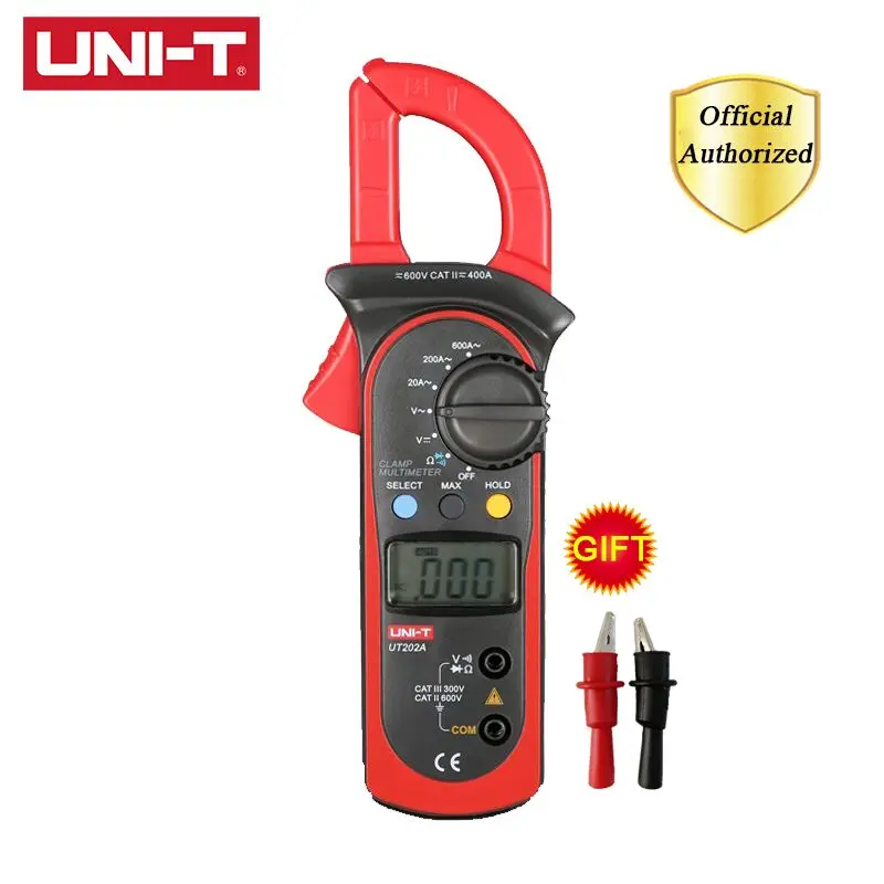 

UNI-T UT201/UT202/UT202A/UT203/UT204/UT204A 400-600A Handheld Digital Clamp Tester NCV DC/AC Multimeter Resistance Meter