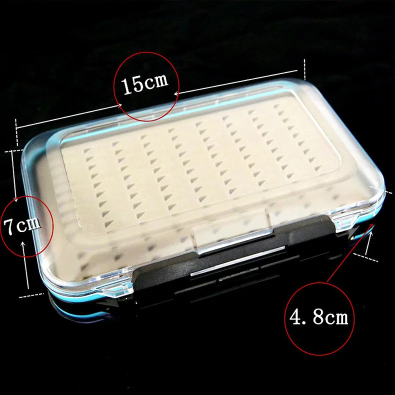 

Outdoor Waterproof Fishing Box 64pcs Fly Hook Set a Fly Transparent Fly Fishing Box Angling Supplies