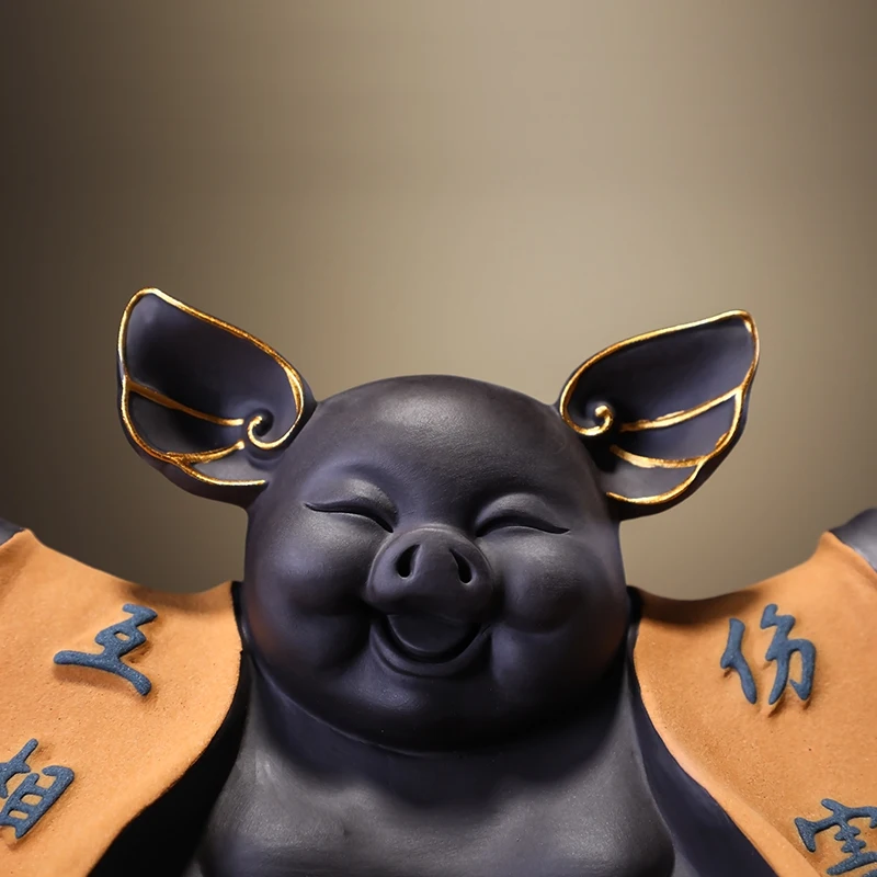 Creative Personality Ceramic Pig Ashtray Decoration Living Room Home Chinese Trend Multi-function Soft Decoration Ashtray