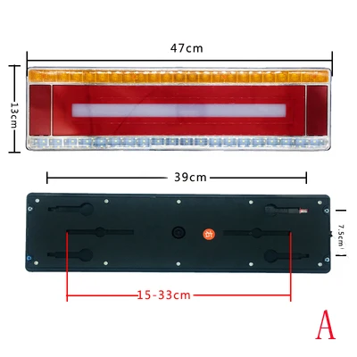 1Pair Led Rear Running Stop Brake Tail Ligth for 24V Heavry Truck Trailer With Water Flowing Turn Signal Marquee Horse Race Lamp